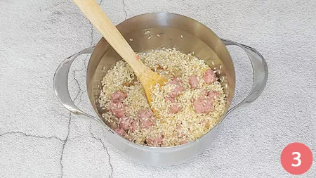 Risotto con salsiccia - Passaggio 3