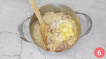 Risotto con salsiccia - Passaggio 6