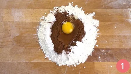 Biscotti al cacao con crema di pistacchio - Passaggio 1