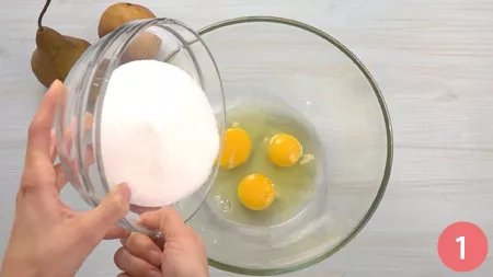 Ciambella alle pere e cioccolato - Passo 1