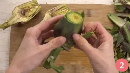 Pulire i carciofi - Passo 2