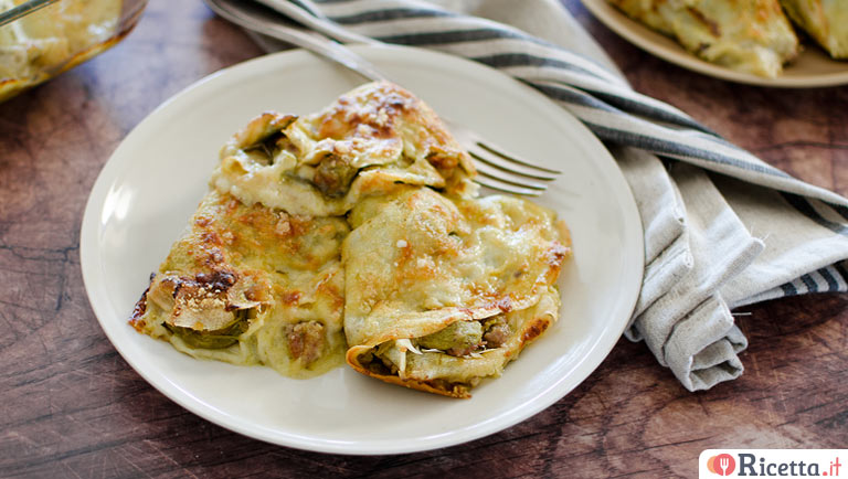 Crêpes asparagi e salsiccia