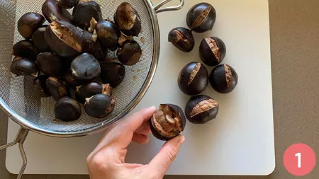 Crostata di castagne e cioccolato - Passaggio 1