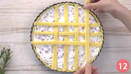Crostata salata con ricotta e prosciutto cotto - Passaggio 12