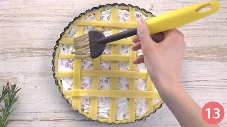 Crostata salata con ricotta e prosciutto cotto - Passaggio 13