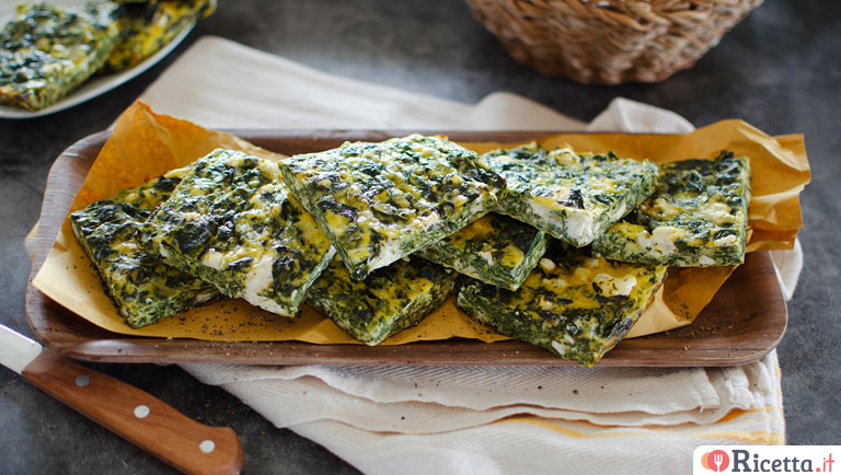Frittata al forno con spinaci e feta