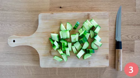 Insalata di anguria, cetriolo e feta - p3