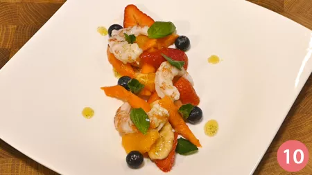Macedonia di giornata con gamberi e vinaigrette alla vaniglia - Passaggio 10