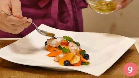 Macedonia di giornata con gamberi e vinaigrette alla vaniglia - Passaggio 9