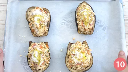 Melanzane ripiene di riso - Passaggio 10