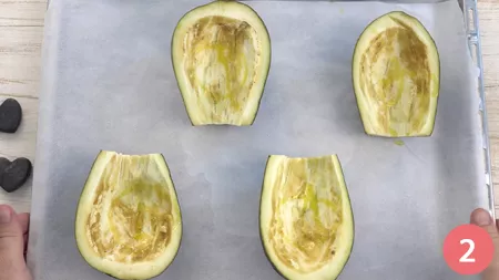 Melanzane ripiene di riso - Passaggio 2