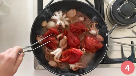 Moscardini in umido - Passaggio 4