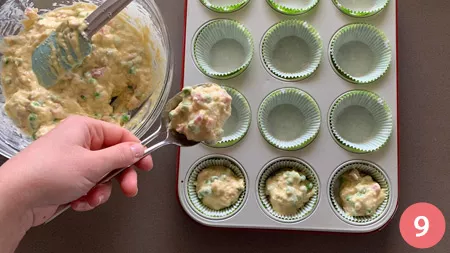 Muffin prosciutto e piselli - p9