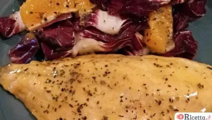 Orata all'arancia e insalata di radicchio e arance