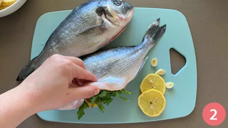 Orata con patate, zucchine e pomodorini - p2