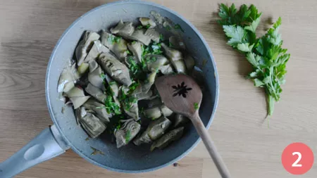 Pasta con carciofi - P2