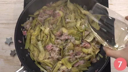 Pasta con carciofi e pancetta - Passo 7