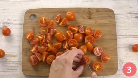 Pasta fredda con pomodorini, pesto e mozzarella - Passaggio 3