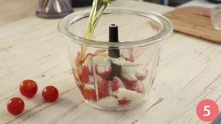 Pasta fredda con crema di pomodorini e basilico - Passaggio 5