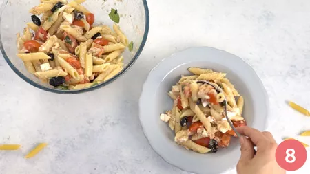 Pasta fredda con tonno, pomodorini e mozzarella - Passaggio 8