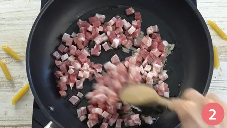 Penne pancetta e zafferano - Passaggio 2
