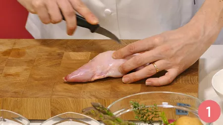 Polpette di coniglio al timo su crema di asparagi - Passaggio 1