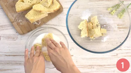 Polpette di pane e formaggio - Passaggio 1