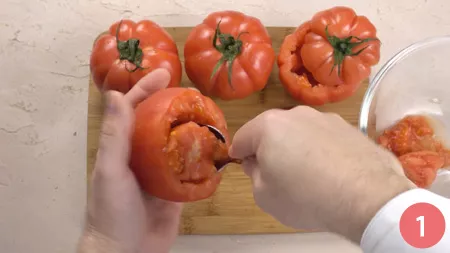 Pomodori ripieni di riso - Passaggio 1