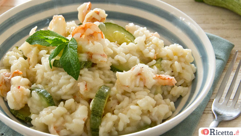 Ricetta risotto zucchine e gamberi
