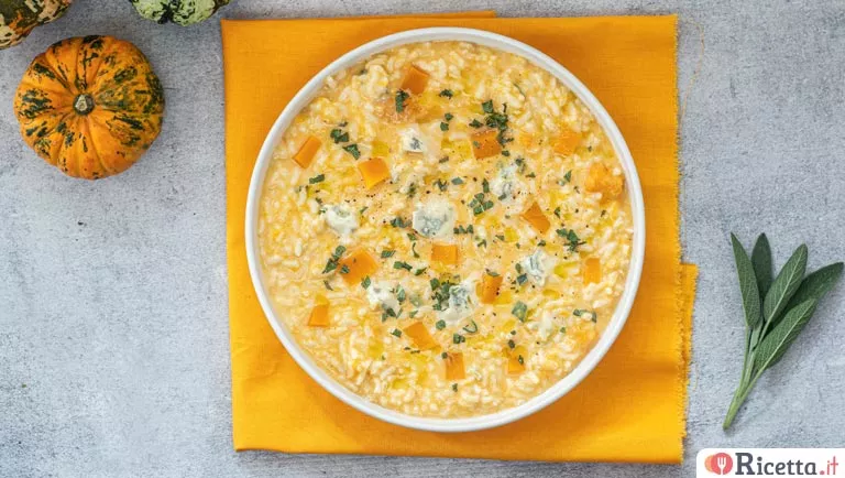 Risotto de calabaza y gorgonzola (Risotto zucca e gorgonzola)