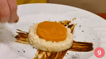 Risotto al Timorasso, crema di zucca e liquirizia - Passaggio 9