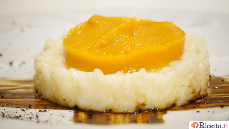 Risotto al Timorasso, crema di zucca e liquirizia