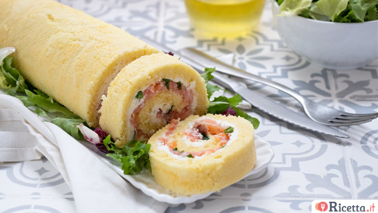 Rotolo salato con salmone e robiola