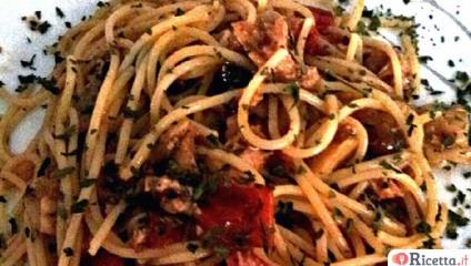 Spaghetti tonno e funghi