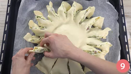 Torta a sole con zucchine e speck - Passaggio 9