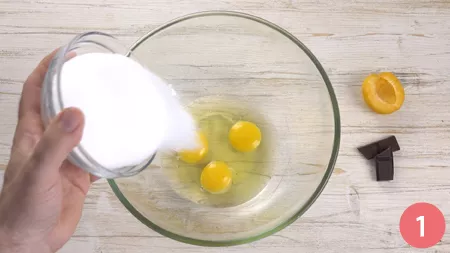 Torta di albicocche e cioccolato - Passaggio 1