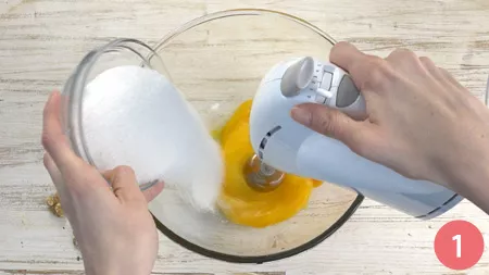 Torta di noci e datteri - Passaggio 1