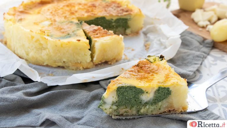 Torta salata di patate e spinaci, senza pasta sfoglia