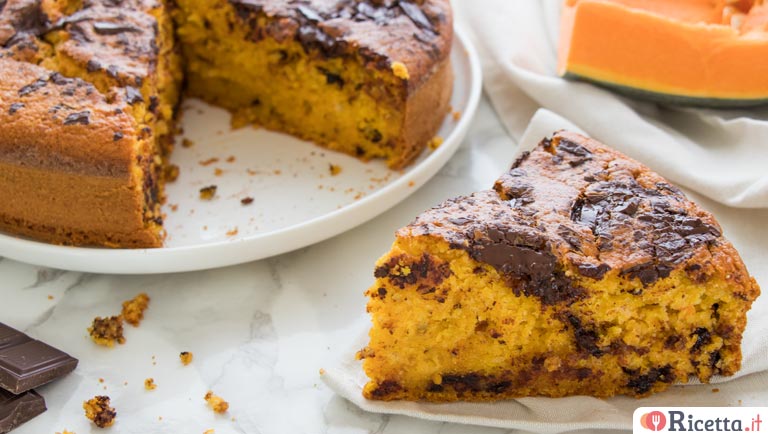 Torta di zucca e gocce di cioccolato