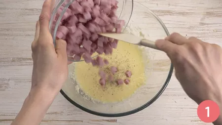 Torta salata prosciutto e formaggio - P1