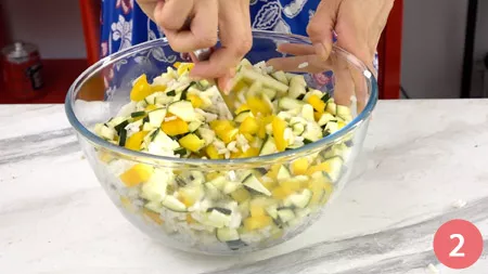 Torta salata di riso e verdure - P2