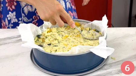 Torta salata di riso e verdure - P6