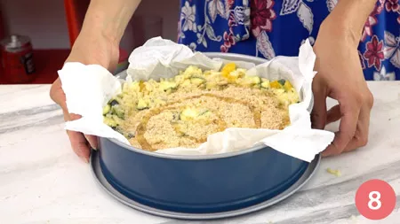 Torta salata di riso e verdure - P8