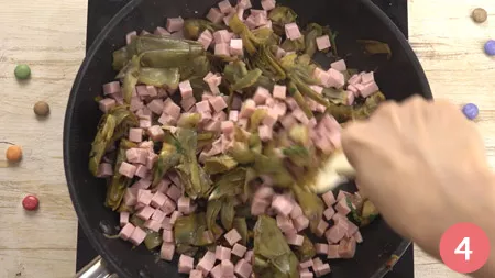 Torta salata ai carciofi e prosciutto cotto - Passo 4